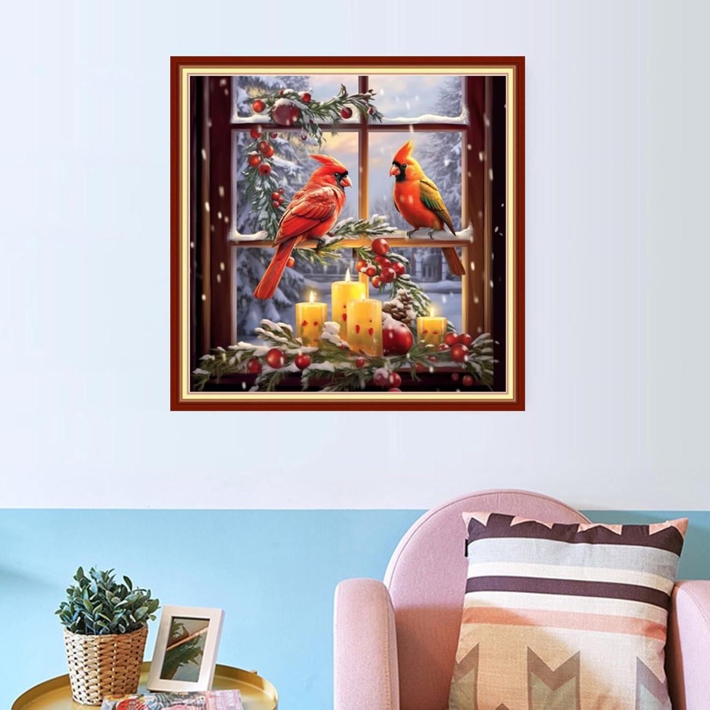 Dooxvey Cross Stitch Kits for Adults Beginners,Full Range of Cross-Stitch Stamped Kits Needlepoint Kits for Beginners Embroidery Kits 11CT Cross Stitch Patterns-Romantic Parrot 18x18 inch