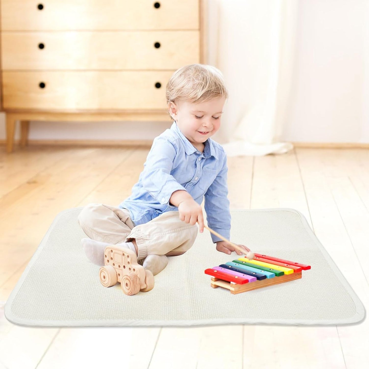 MEYOR Montessori Accessories Edged Rug Children Playing Mat 23.6"x31.5"Classroom Working Rug (Medium)