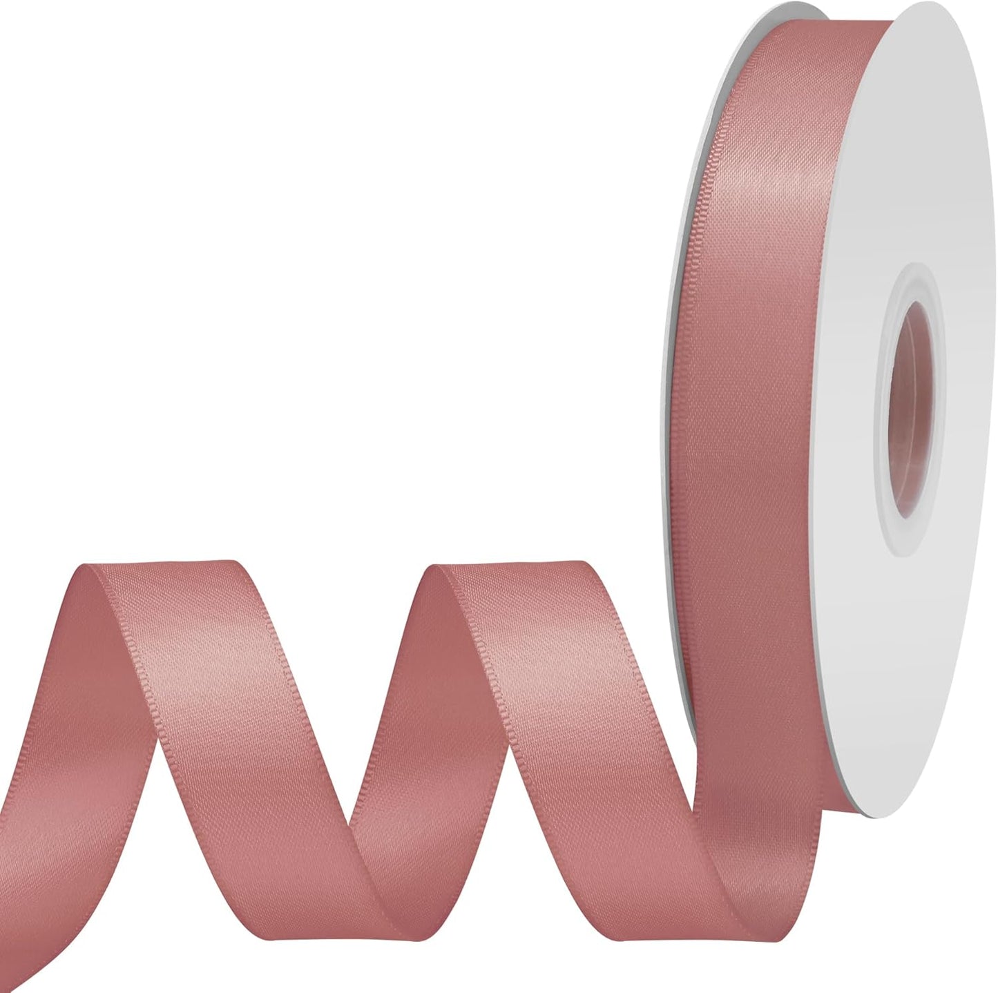 Dusty Pink Satin Ribbon 3/4" X 50 Yards Solid Color Double Faced Ribbons Perfect for Crafts Wedding Decor Bow Making Arts Sewing and More