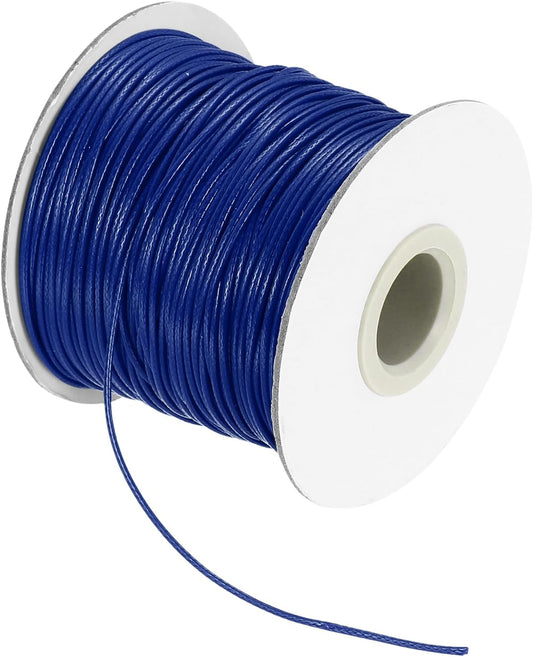 MECCANIXITY Waxed Cord 1mm Waxed Thread 87 Yard Wax String Leather Cord for Bracelet Making, Necklaces, Beading, Jewelry Making and DIY Crafts(Dark Blue)