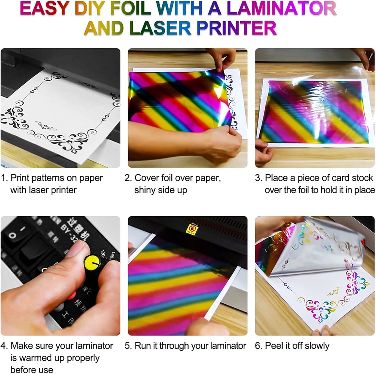 Briartw 20x29cm Hot Foil Paper 50 Sheets Pack Toner Reactive Foil Hot Stamping Foil Paper by Laser Printer and Laminator for Scrapbooking Craft Cardmaking DIY Album (Purple, 100 Sheets)