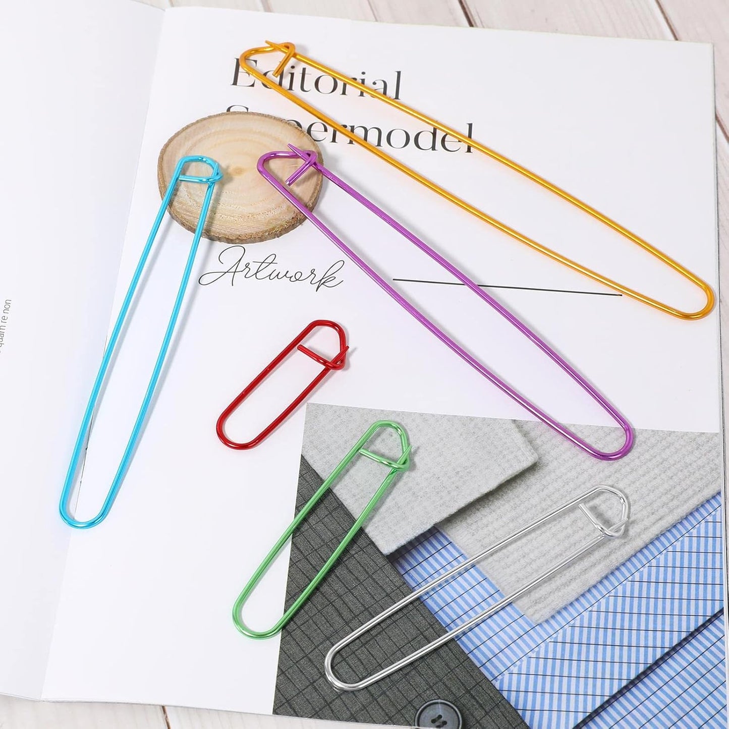 12 PCS Knitting Stitch Holder 6 Size Aluminum Yarn Stitch Holders Stitch Markers for Crocheting Practical Knitting Crochet Tools for Knitting Notions or Crochet