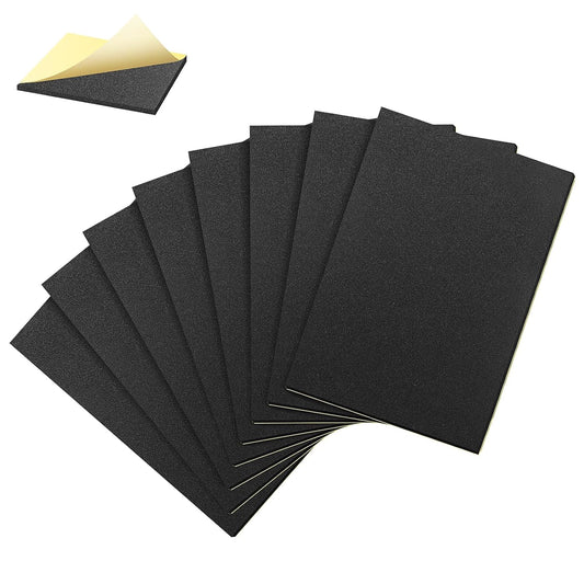 8 Pcs Adhesive Padding, 12in X 8in X 1/8in Closed Cell Foam Sheet, Anti-Slip Neoprene Rubber Pad, 1/8" Thick Sticky Foam, Soundproof and Anti Vibration