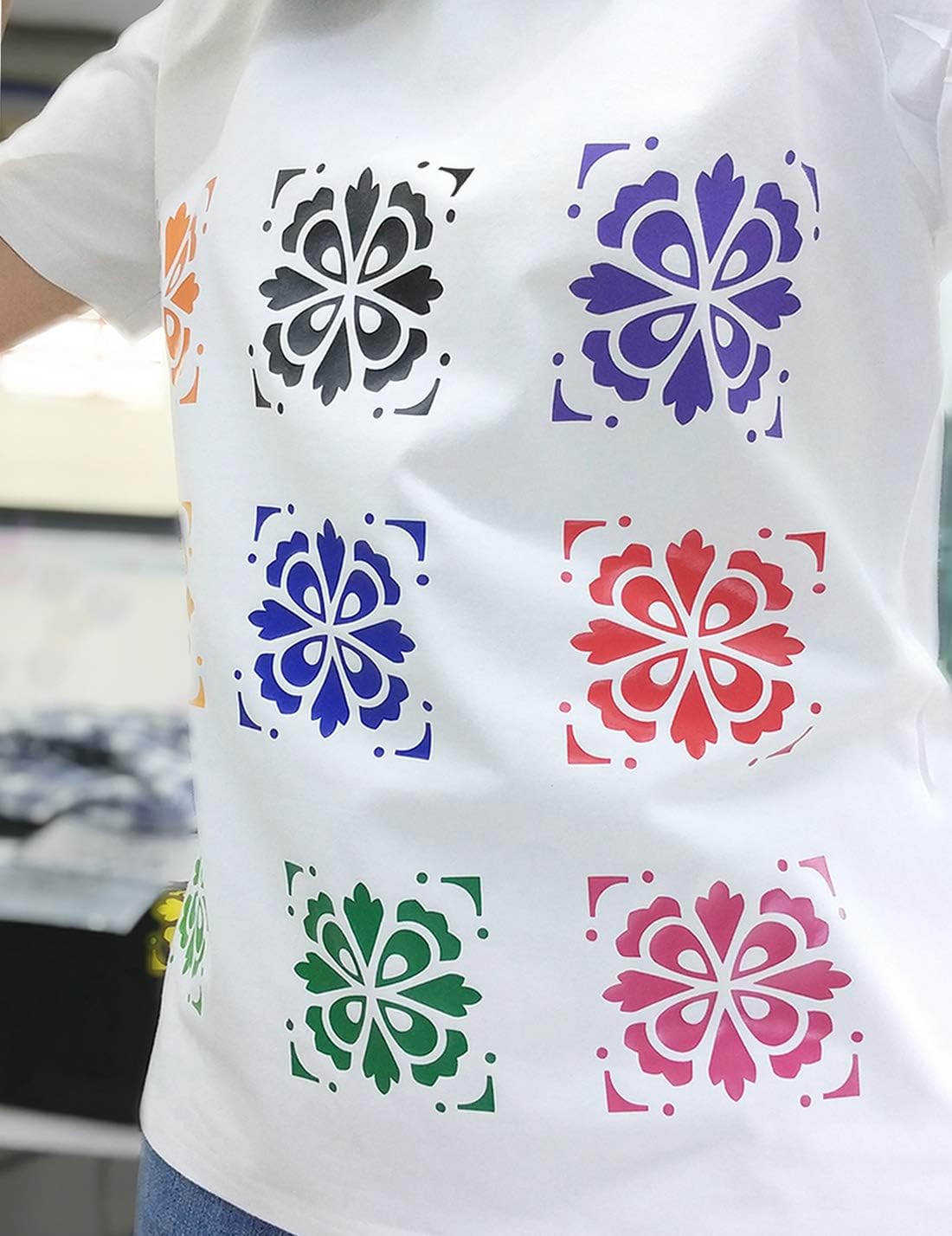 Guangyintong Red Heat Transfer Vinyl Rolls, 12" x 8ft, Easy to Cut & Weed, Glossy Surface, All Cutter Machines, Iron on Vinyl for T-Shirts