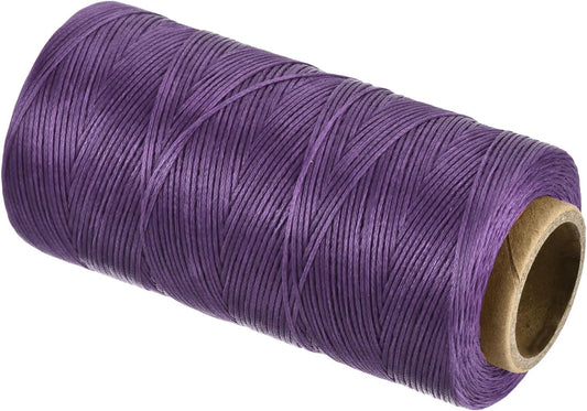 MECCANIXITY Waxed Thread,197 Yard 1mm 210D Flat Wax Thread Polyester Waxed String for Leather Sewing Hand Weaving Book Binding Home Decoration,Deep Purple