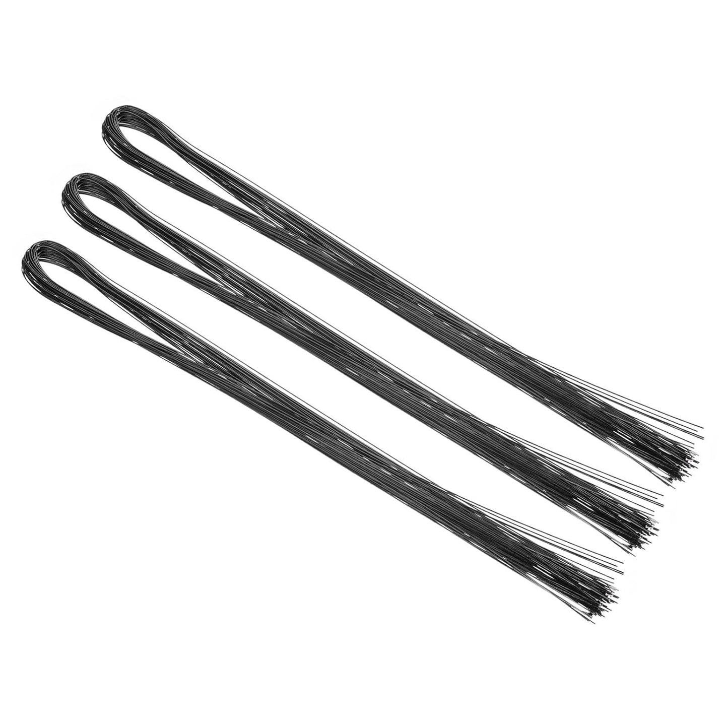 PATIKIL 32 Inch 22 Gauge Floral Stem Wire, 5 Pack/200 Pieces Bouquet Stem Paper Wrapped for DIY Crafts Flower Arrangements, Black