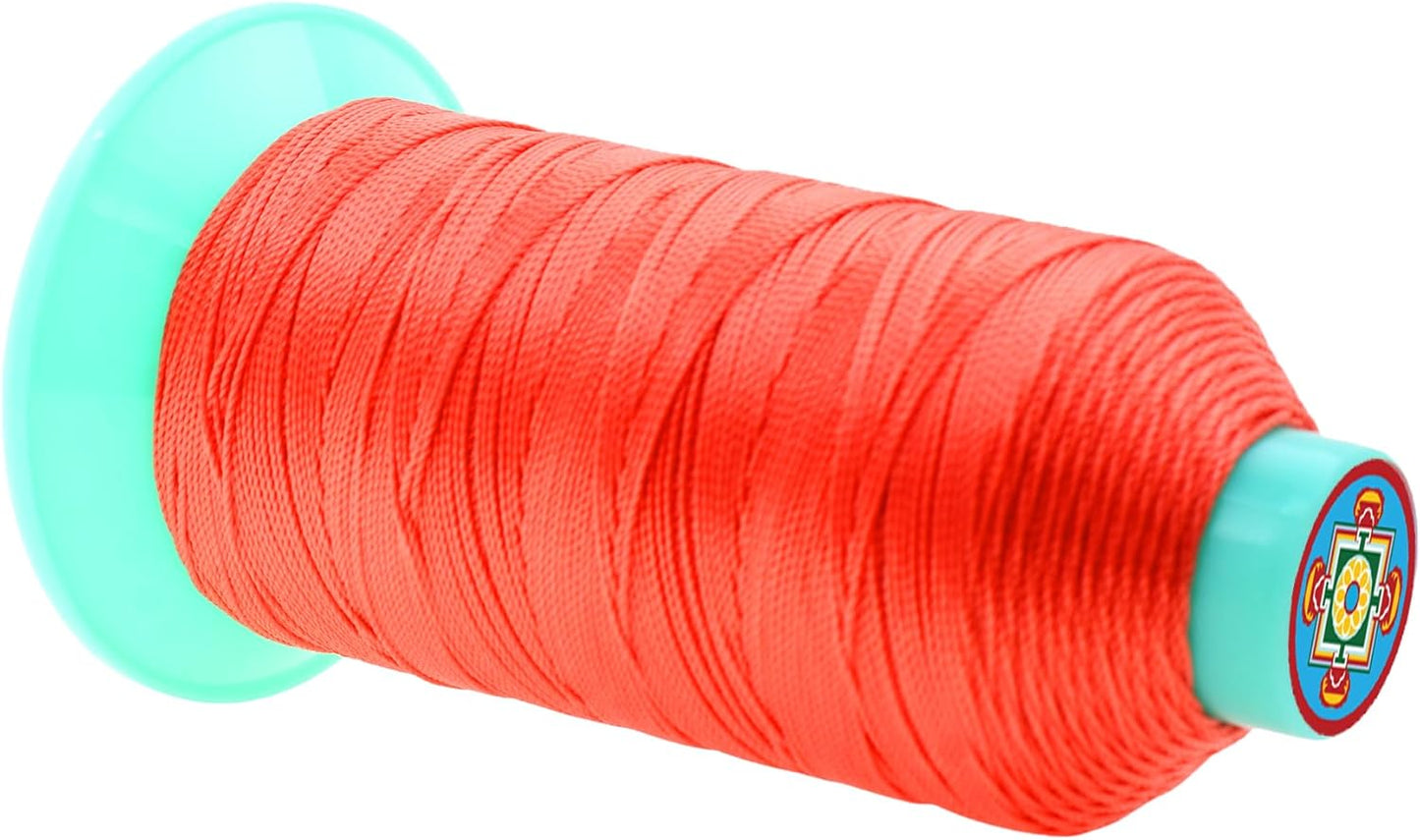 Mandala Crafts Bonded Nylon Thread Coral Heavy Duty Sewing Threads - 415 YDs Size 346 210D T350 Tex 350 Thread for Leather Jeans Weaving Outdoor Marine Upholstery Threads