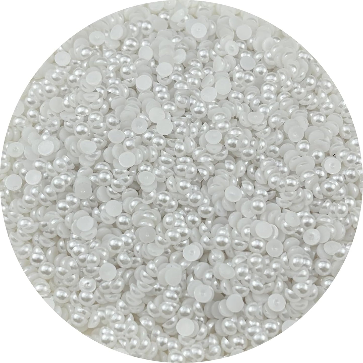 5000pcs 5mm Half Pearls for Crafts Flatback Round Half Pearl Beads for Jewelry Making Nail Art Scrapbook Craft Wedding Dress Decoration(White)
