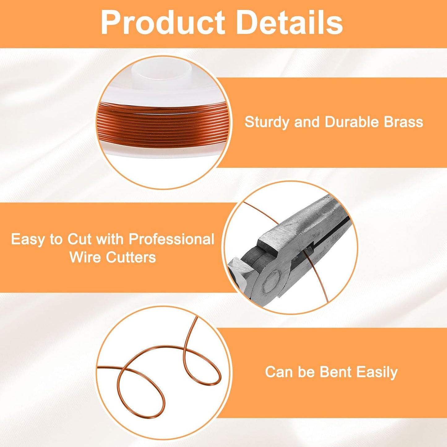 HARFINGTON 10ft Jewelry Wire, 22 Gauge (0.7mm) Brass Craft Soft Metal Tarnish Resistant Copper Beading Wire for Jewelry Making Supplies Crafting, Coffee