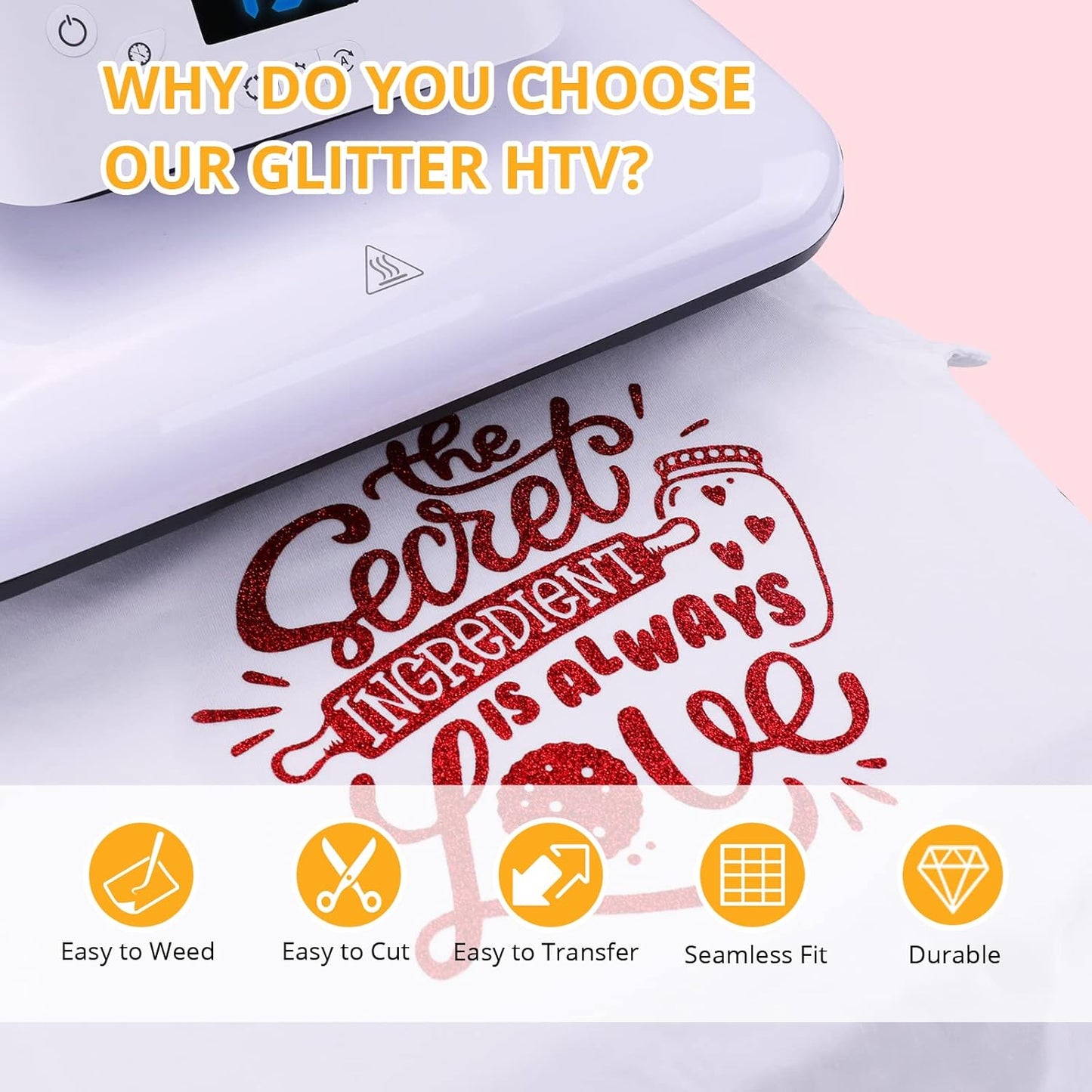 HTVRONT Royal Blue Glitter Heat Transfer Vinyl - 10" x 5FT Royal Blue Glitter HTV Vinyl for T-Shirts, Royal Blue Glitter Iron on Vinyl for All Cutter Machine（Royal Blue Glitter）