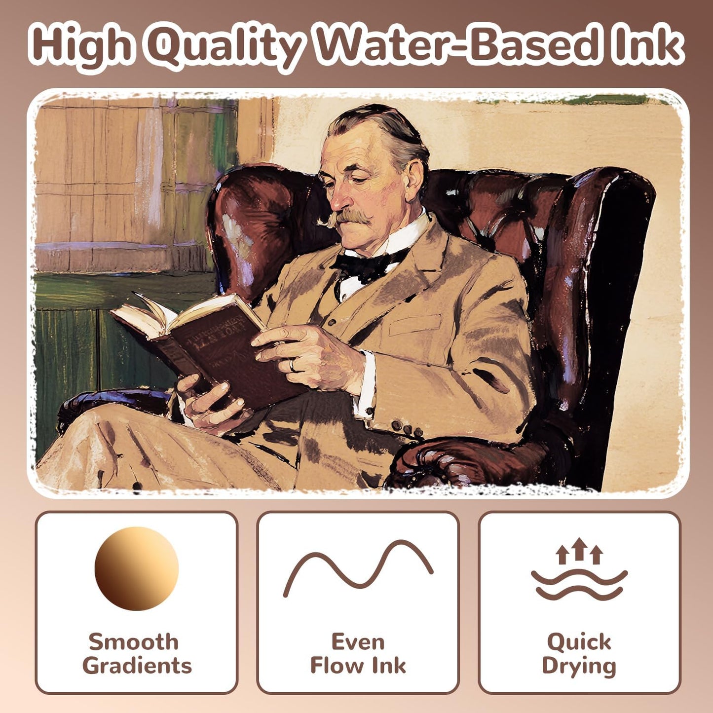 Guangna 12 Brown Series Acrylic Paint Markers Set, Brush Tip Acrylic Paint Pens for Rock Painting, Wood, Glass, Paper, Coloring Book, Ceramic, Canvas, DIY Crafts, Water-Based Ink