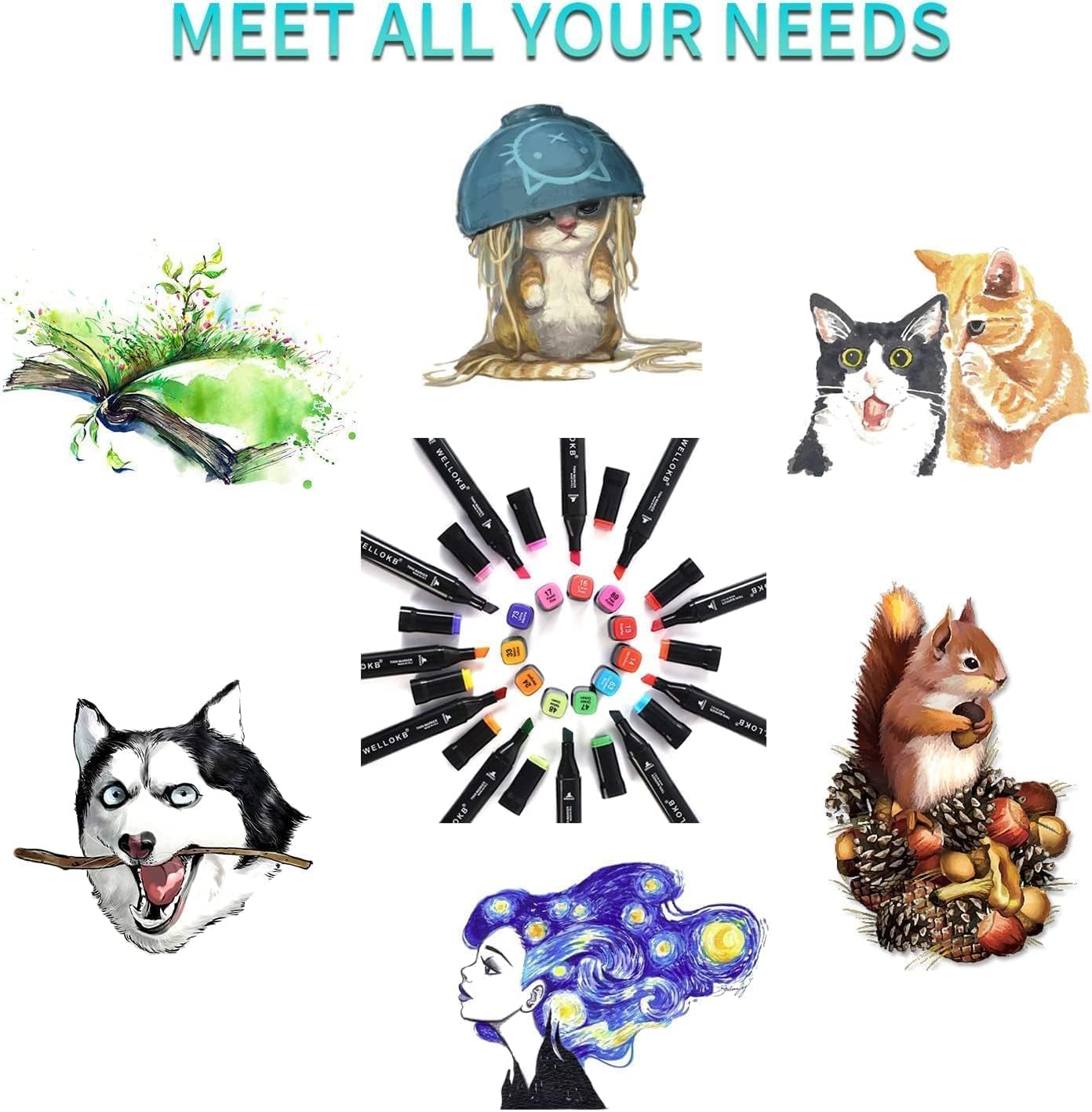 Alcohol Markers, 168 Colors Dual Tip Permanent Art Markers for Drawing,for Kids Adult Coloring, Alcohol, Based Ink Ideal for Book Painting and Card Making