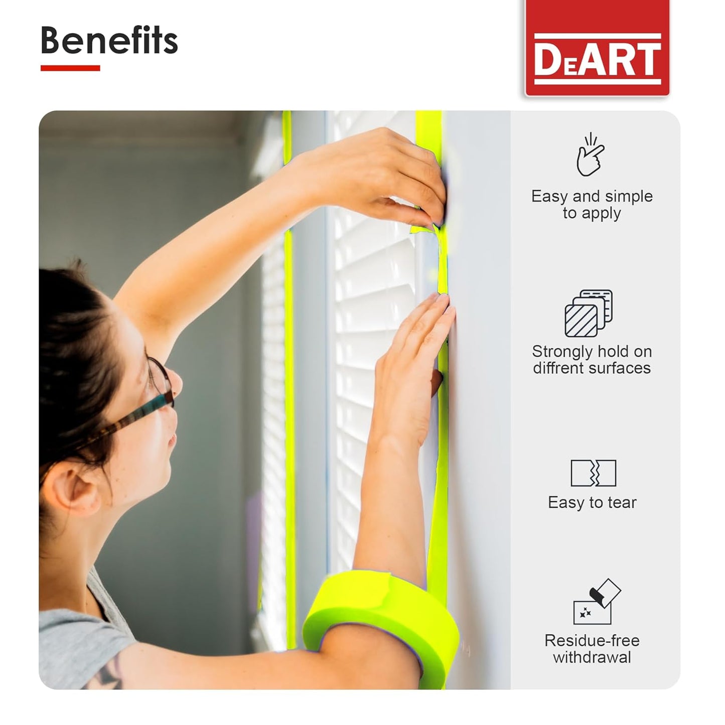 DEART Colored Masking Painters Labeling Tape Masking Tape 1 inch Color Painter Tapes for Arts & Crafts Labeling or Coding, Kids Art Supplies Color Tape Rolls, Colorful Craft Tapes