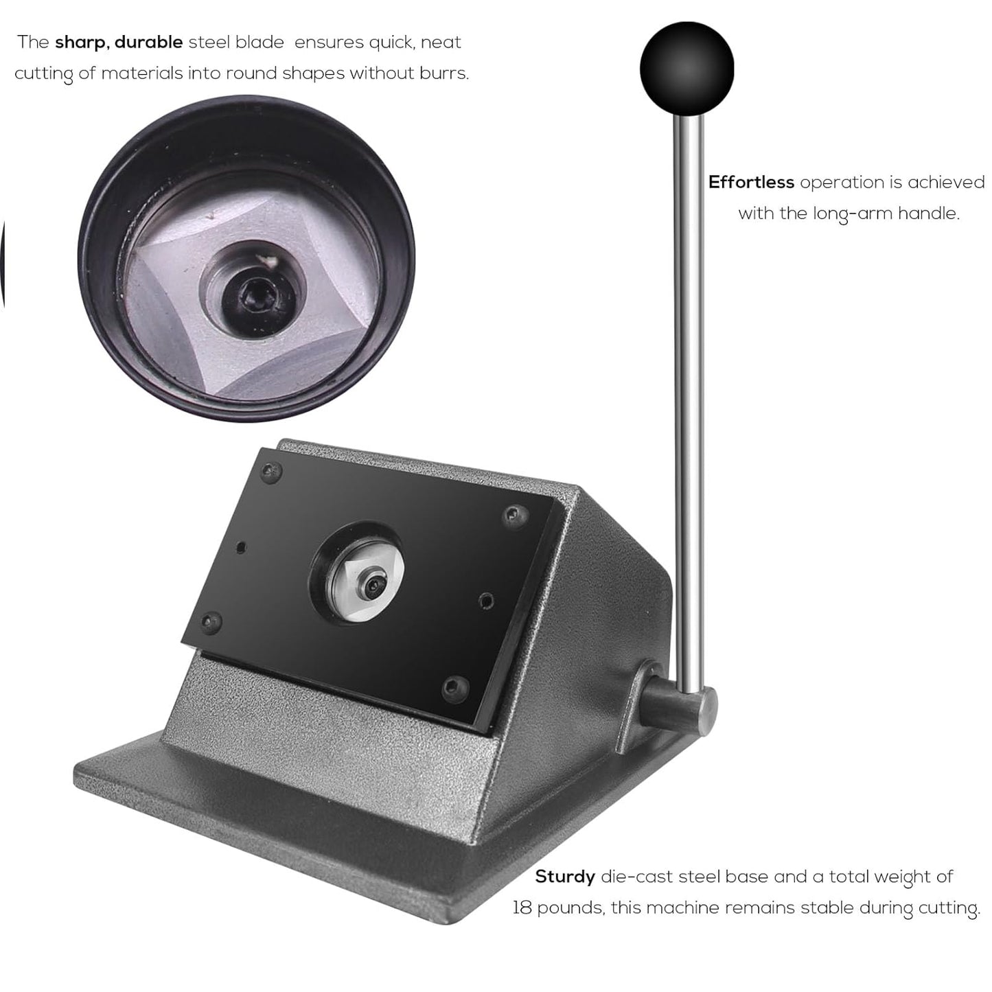 1.46"/37mm Button Paper Cutter 1.89"/48mm Circle Cutter Paper Puncher Precise Graphic Punch Die Cutter Cuts for Making 1.46-inch/37mm Buttons