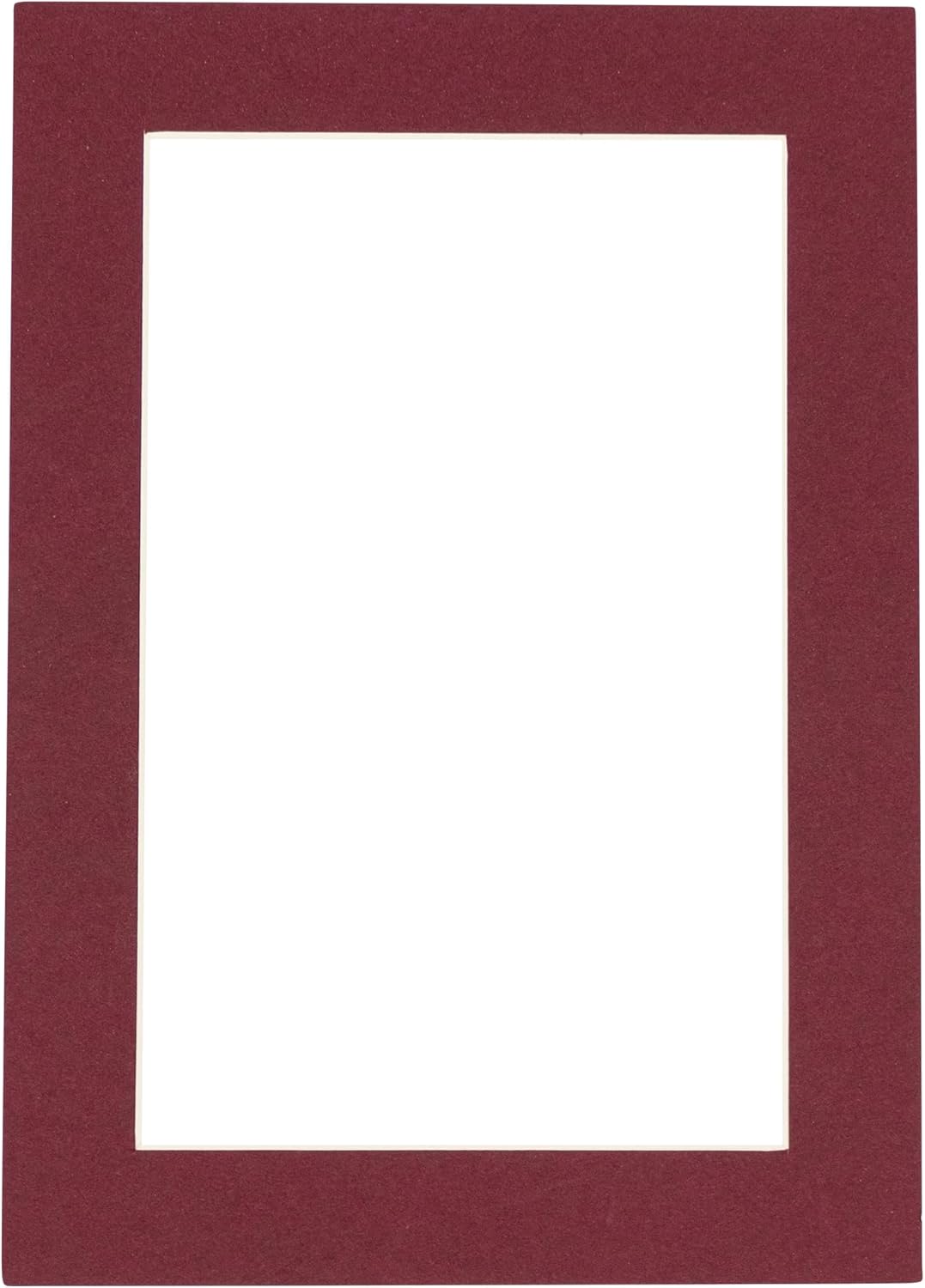 8x10 Mat Bevel Cut for 5.5x8.5 Photos - Acid Free Maroon Red Precut Matboard With Backing Board and Crystal Clear, Self Seal Photo Mat Bag - For Pictures, Photos, Framing - 4-ply Thickness