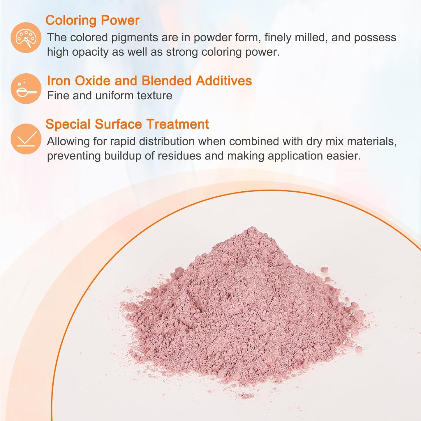 HARFINGTON Iron Oxide Powder Concrete Pigment 300 Mesh 3.5oz (100g) Iron Oxide Grout Pigment for Pastel Tile Paint Concrete Cement, Pastel Pink