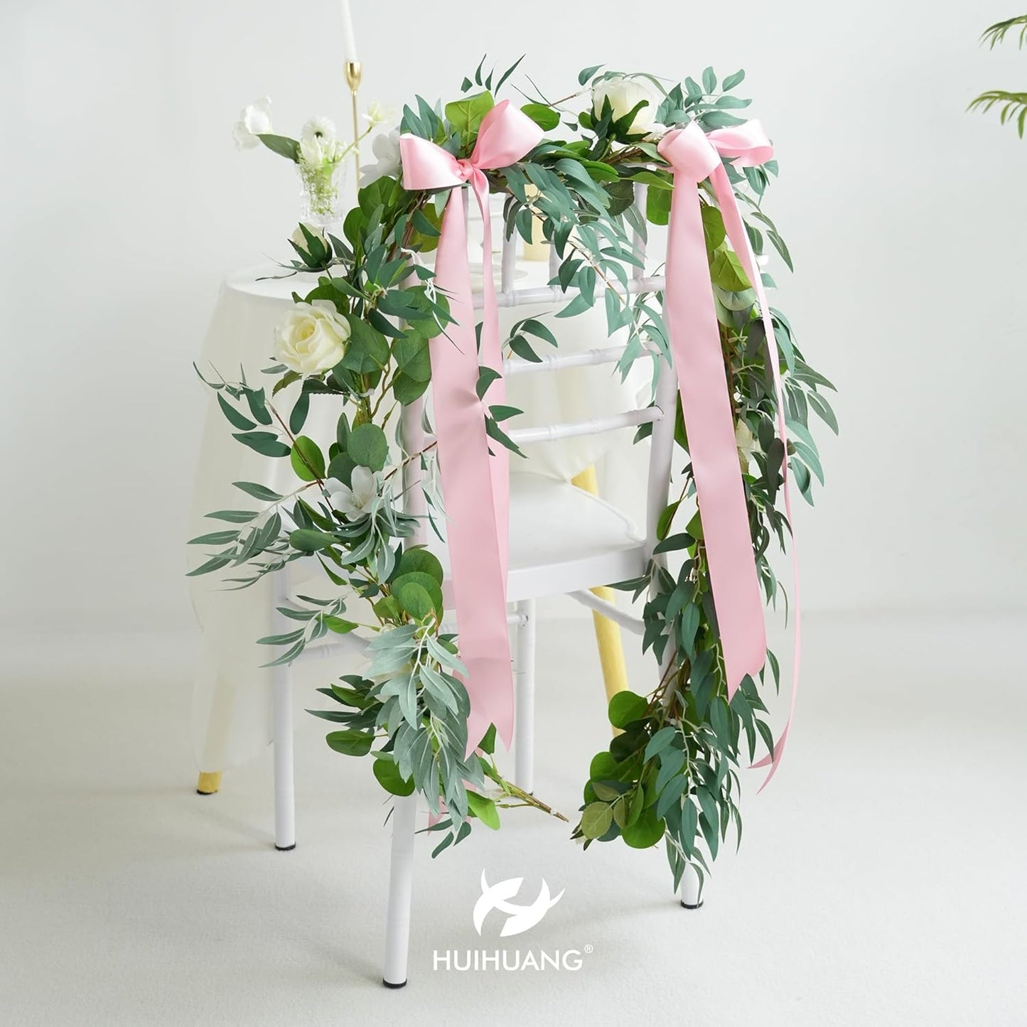 HUIHUANG Pink Satin Ribbon 2 inch Wide Double Faced Satin Ribbon Pink Ribbon for Gift Wrapping, Bows Making, Flower Bouquet, DIY Crafts, Wedding Bridal Shower, Holiday Party Decor-25 Yards/Roll