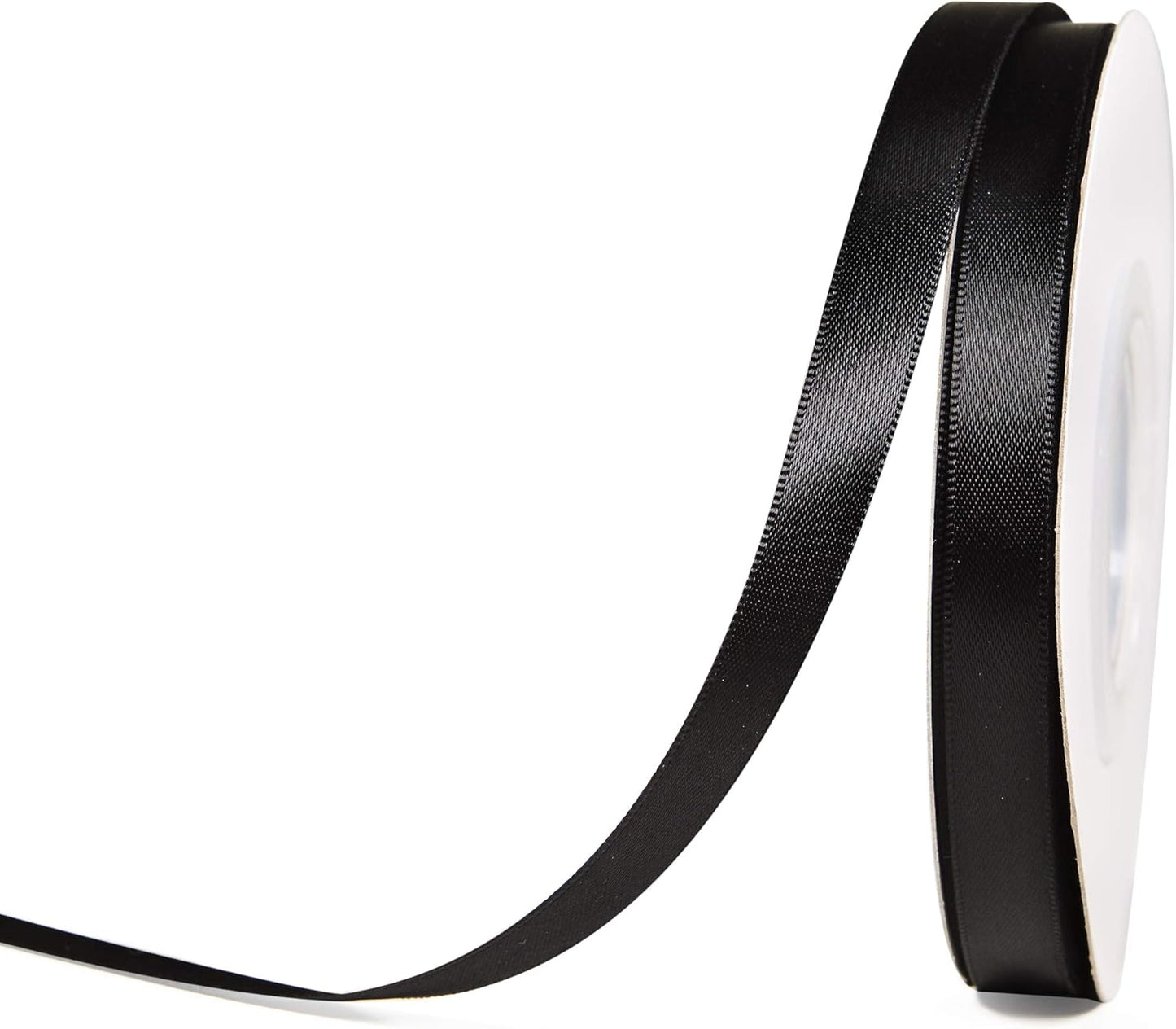 YAMA Black Double Faced Satin Ribbon 3/8 Inch 25 Yards Thin Black Ribbon for Gift Wrapping Crafts Hair Bows Wedding Party Decoration