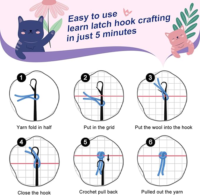 Cute Penguin Latch Hook Kits for Adults Kids Beginners Cartoon Animals Latch Hook Pillow Kit Pre-Printed Latch Hook Rug Kits Cross-stitch Cushion for Home Sofa Decoration 17x17 in. Craft Gift