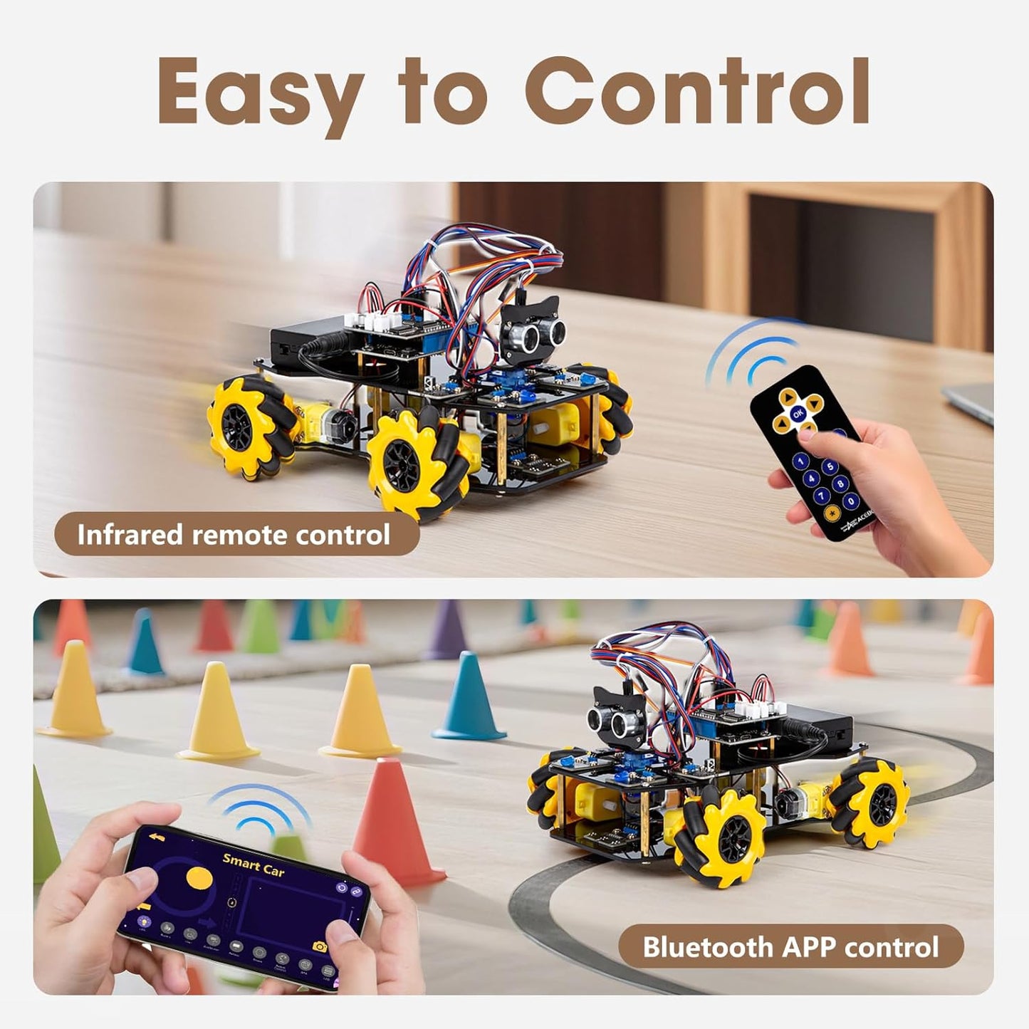 ACEBOTT Robot Kit, Robotics for Kids Ages 8-12 12-16, STEM Toys for Boys with Remote & App Control, Arduino & Scratch Compatible, Science Kits for Kids Age 8-12 12-16, Gift for Boys & Girls(Yellow)