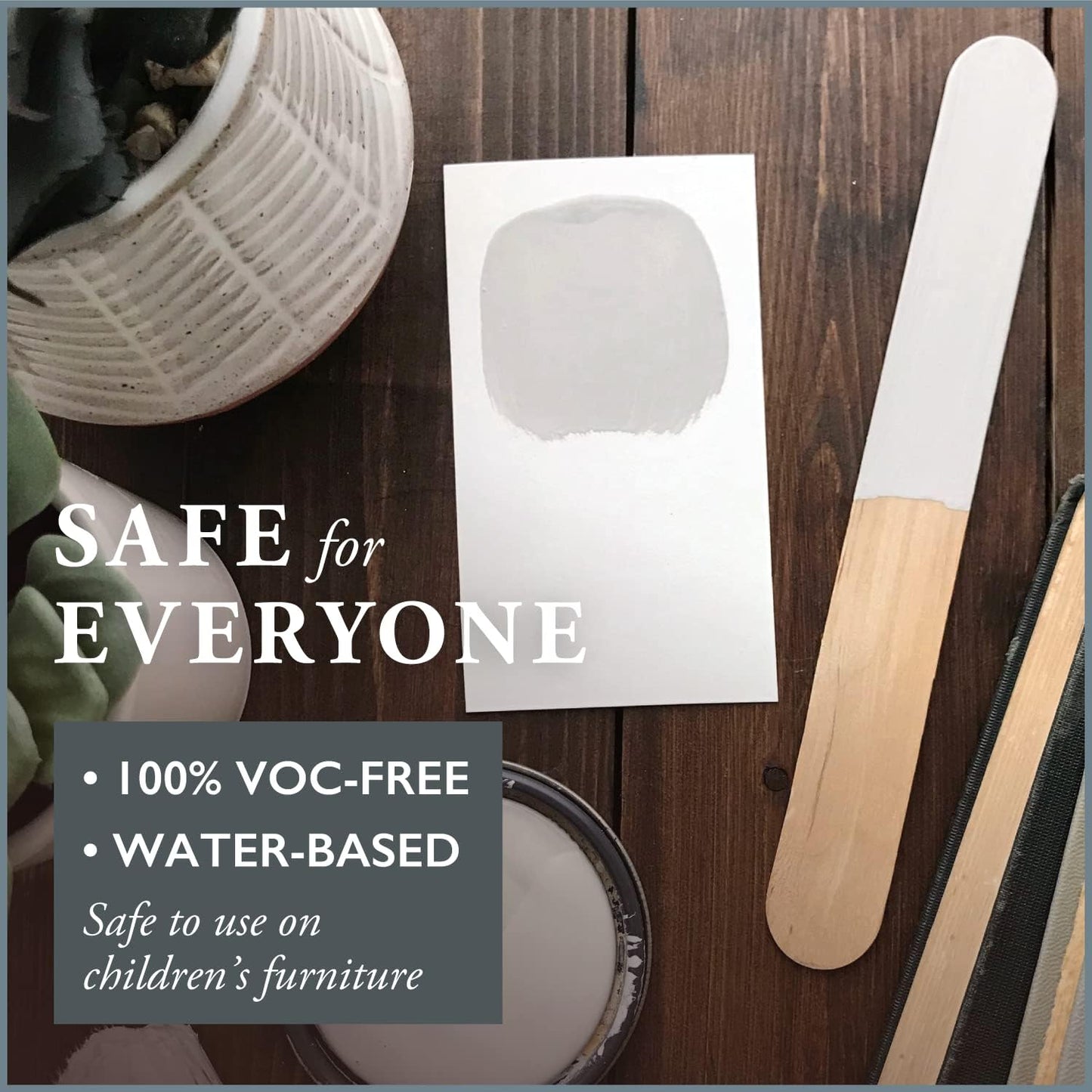 AMY HOWARD AT HOME Chalk-Based One Step Paint for Furniture, Cabinetry, Decor, Finish, and More | No Stripping, Sanding, or Priming | Ultra-Light Base | 32 Ounce | Parisian Gray