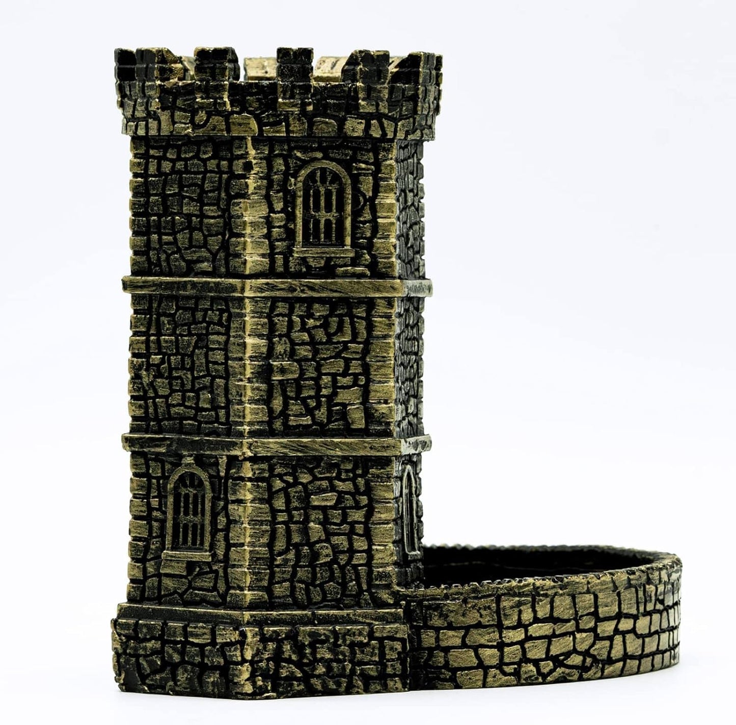D&D Dice Tower, Castle Dice Rolling Tower for Role Playing Game | Easy Roller Perfect for DND Board Game and RPG (Ancient Golden)