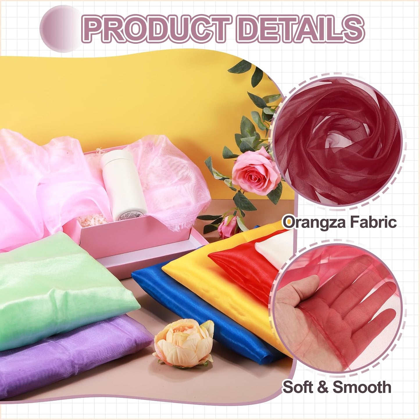 MECCANIXITY Iridescent Sheer Organza Fabric, 2 Yards x 59 Inches Solid Holographic Shiny Fabric Organza Cloth for Wedding, Curtains, Costume, Photo Background, Jujube Red