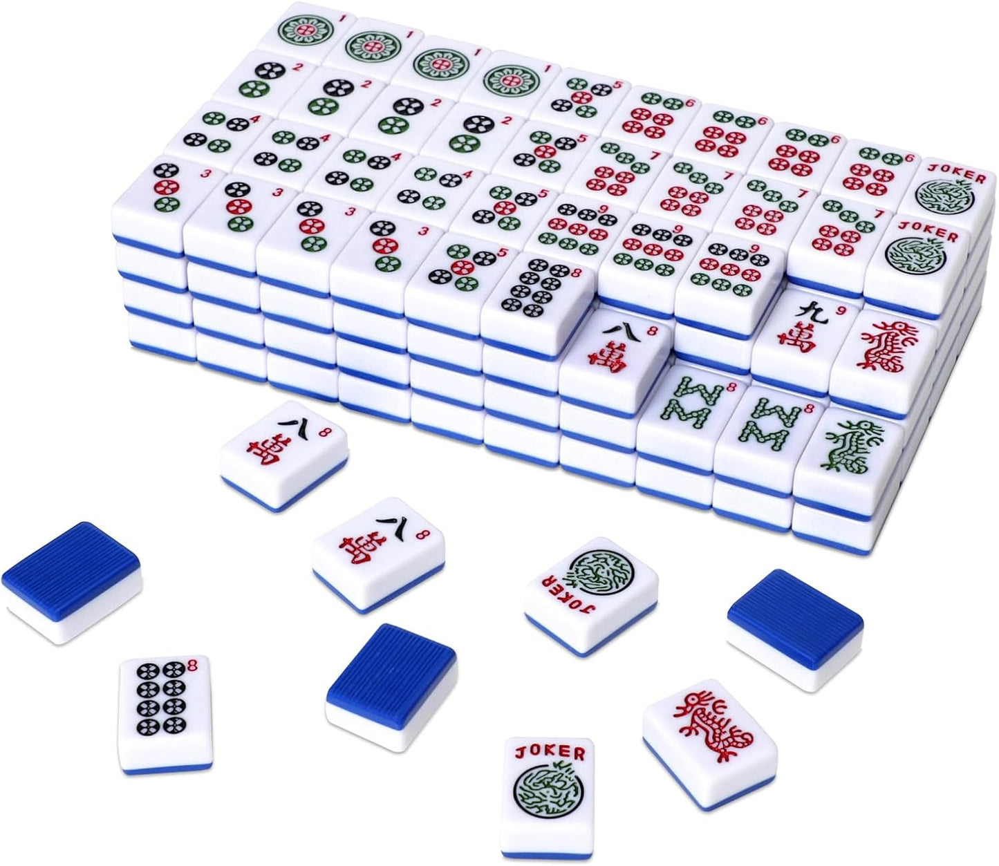 American Mahjong Tile Set with 166 Navy Blue Back Tiles (1.2”, Tiles Only)