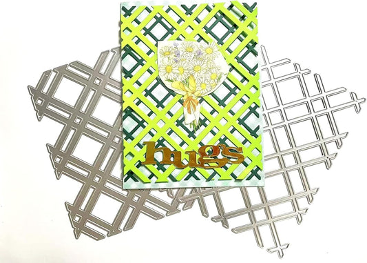 Cutting Dies Metal Stencils Scrapbooking Tools Flowers Lace Frame DIY Embossing Template for Paper Card Making Album Arts Crafts Supplies (Stripes Layer-14.3x11.1cm)