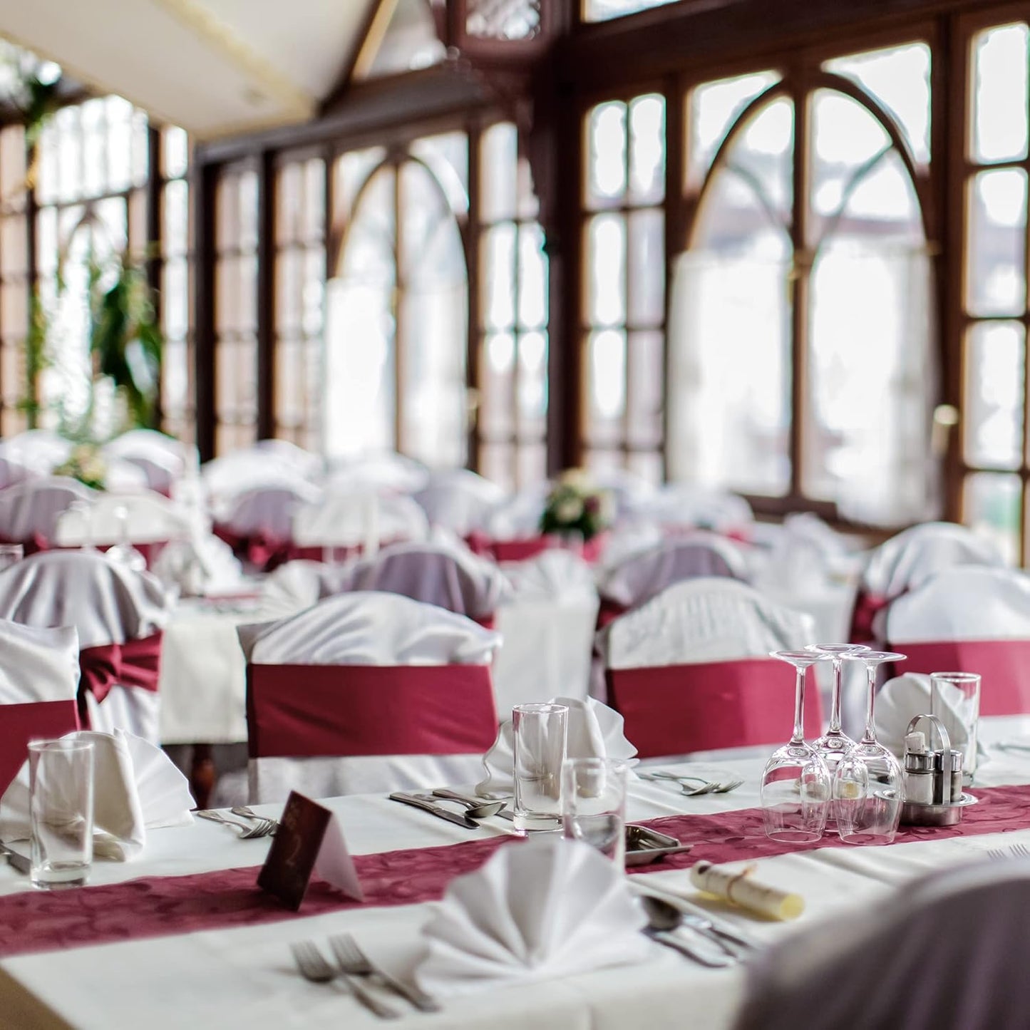 LIUYAXI Burgundy Double Faced Satin Ribbon, 3/8" X Continuous 100 Yards, Ribbons Perfect for Gift Wrapping Bows Bouquet Wedding Decor DIY Craft and More