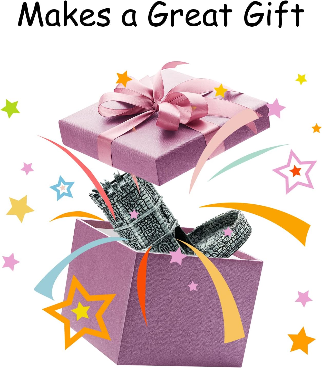 Dice Tower D&D Castle Dice Rolling Tower for Role Playing Game | Easy Roller Perfect for DND Tabletop Game and RPG (Grey)