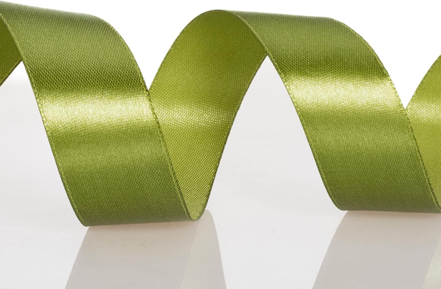 1 Inch Moss Green Solid Satin Ribbon, 50 Yards Craft Fabric Ribbon for Gift Wrapping Floral Bouquets Wedding Party Decoration