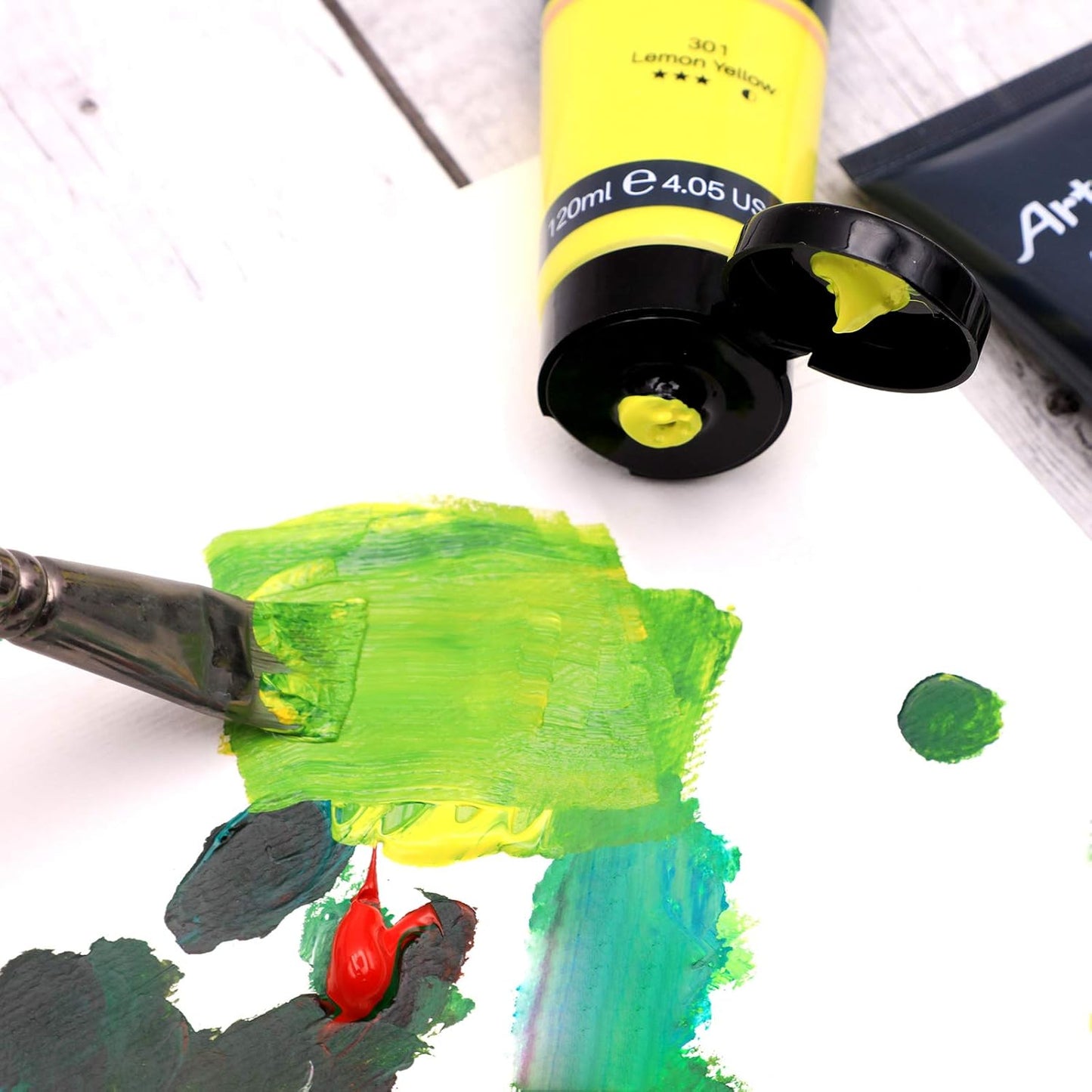 Artecho Black Acrylic Paint, Lamp Black Paint (120ml / 4.05oz) Tubes, Art Craft Paints for Canvas, Rock, Stone, Wood, Fabric, Art Supplies