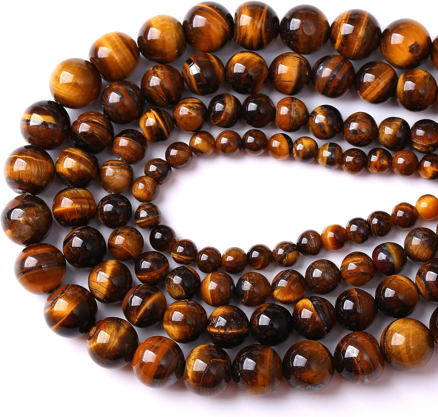 10mm 36pcs Natural Iron Yellow Tiger Eye Stone Beads for Jewelry Making Healing Energy Beads DIY Bracelet Necklace (10mm, Iron Yellow Tiger Eye Stone)