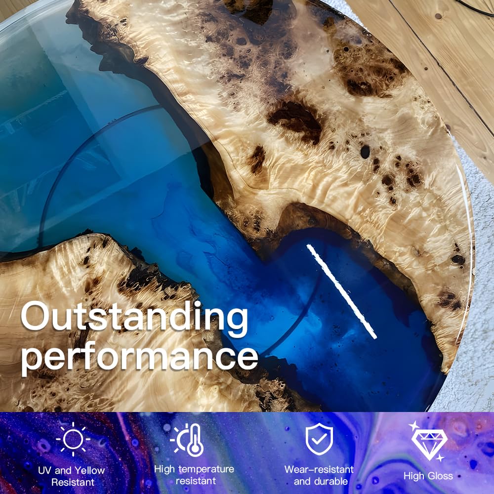 GRLELOU Epoxy Resin Kit 1 Gallon, Crystal Clear Epoxy Resin Easy Mix 1:1, Not Yellowing, Bubble Free, High Gloss, Self Leveling Coating & Casting for Jewelry Making, DIY Craft Wood Molds (0.5 gal×2)