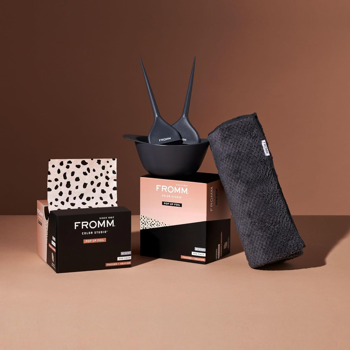 Fromm Embossed Pop Up Foils in Cheetah Print, Foil for Hair Highlighting, Cosmetology Supplies, Hairstylist Essentials, Hair Foils Ideal for Advanced Coloring, Precut, 5" x 11", 500 Foil Sheets