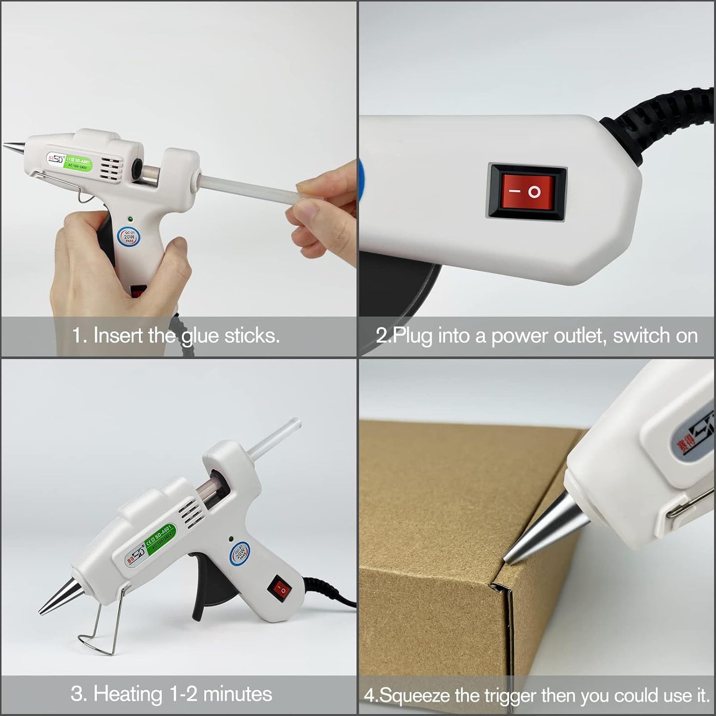 Hot Glue Gun Kit with 30 Glue Sticks, Fast Preheating Hot Melt, High Temp for School Crafts DIY Arts and Quick Home Repairs (20w)