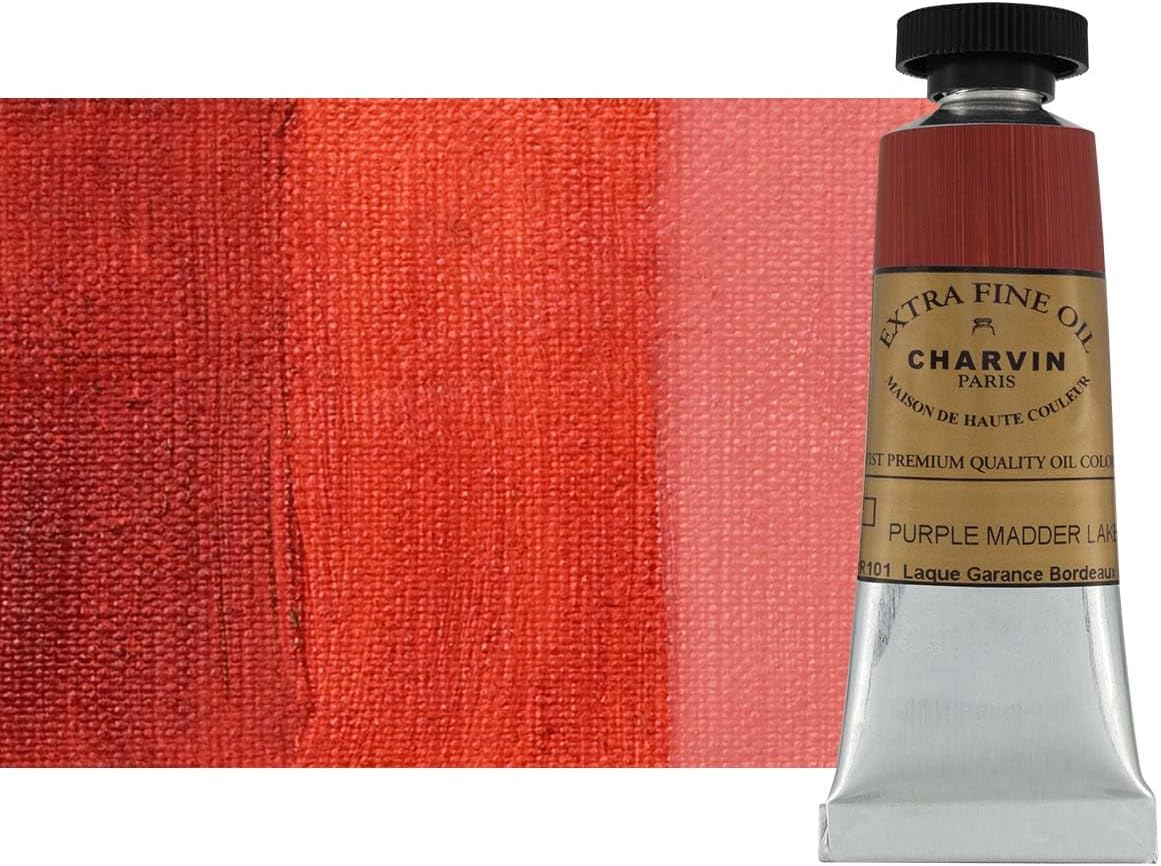 Charvin Extra Fine Oil Paint, Purple Madder Lake 20 mL - Triple-Milled, Rich Texture, Poppy Oil-Based, Light-Fast, Handmade, Archival Quality
