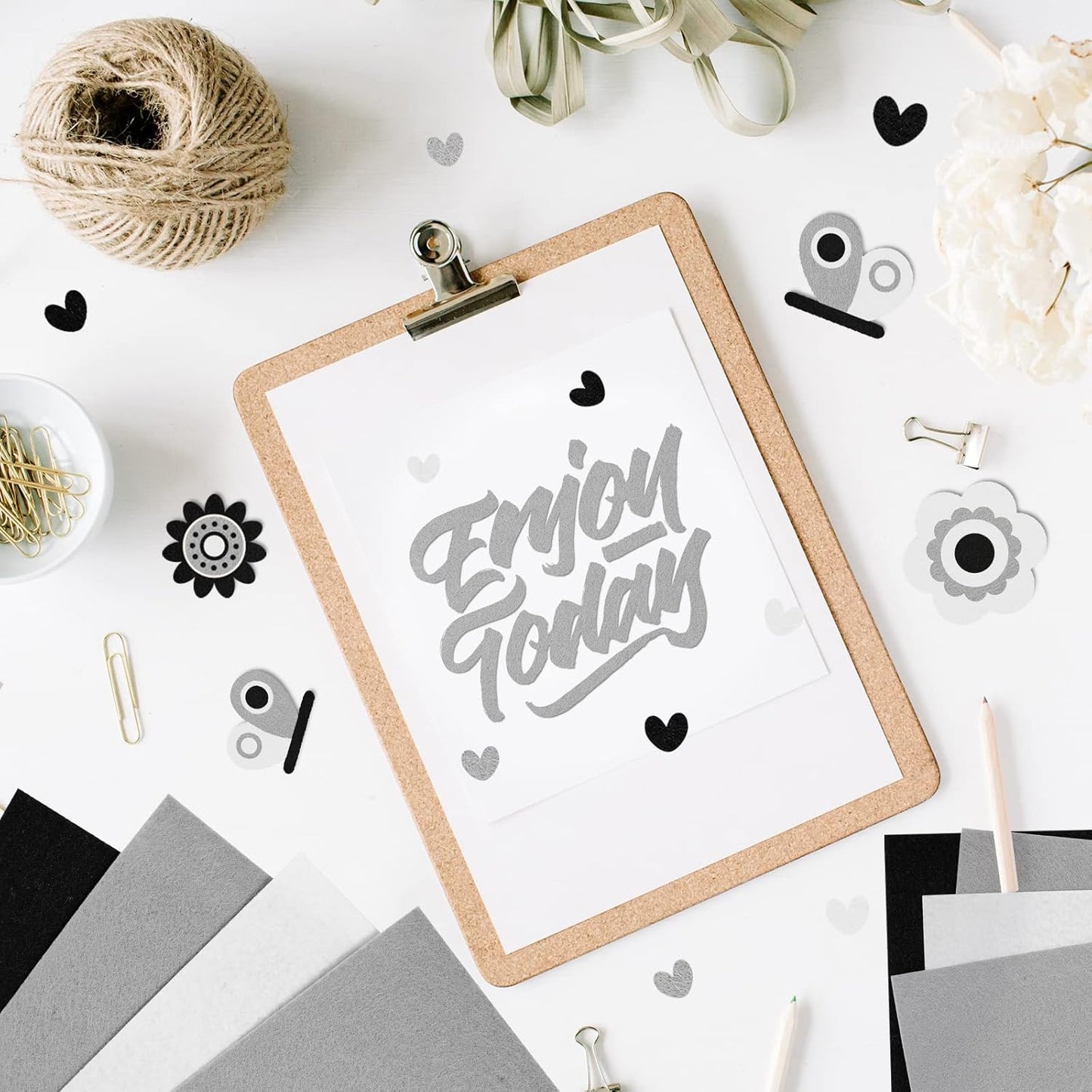 Whaline 18Pcs Felt Fabric Sheets Soft Thick Assorted Black Grey White Craft Felt Pack for DIY Craft Sewing Patchwork Art Projects, 3 Colors, 7.9 x 11.8 Inch