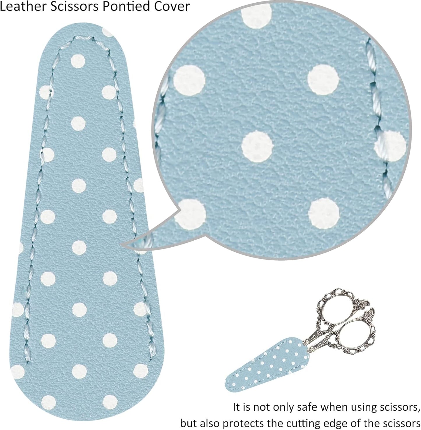 BIHRTC 4.5inch Scissors with Leather Case Plum Blossom Scissors Small Sharp Tip Stainless Steel Craft Scissor Shear for Office Home Sewing Supplies Cross Stitch Needlework DIY