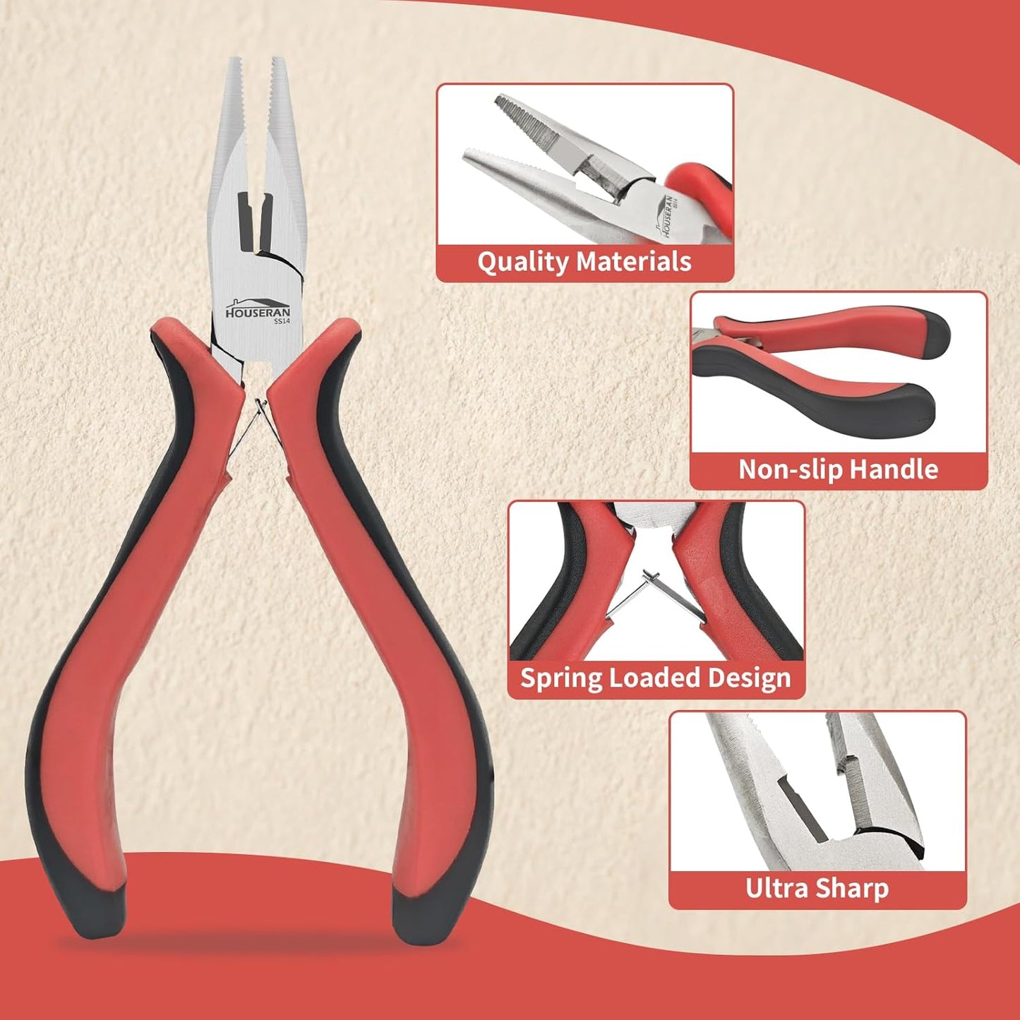 8 Packs Jewelry Pliers Set, Jewelry Making Tools with Needle Nose Pliers, Wire Cutters, Round Nose Pliers, Bent Nose Pliers