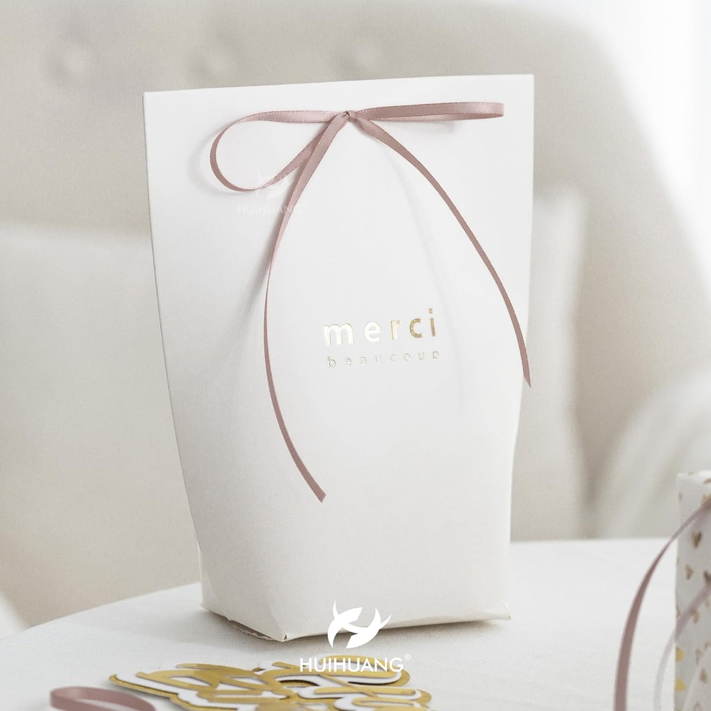 HUIHUANG Solid Color Satin Ribbon 1/8 inch x 100 Yards Roll Ribbon Double Faced for Crafts Gift Wrapping DIY Bows Wedding Invitation Card (Vanilla)