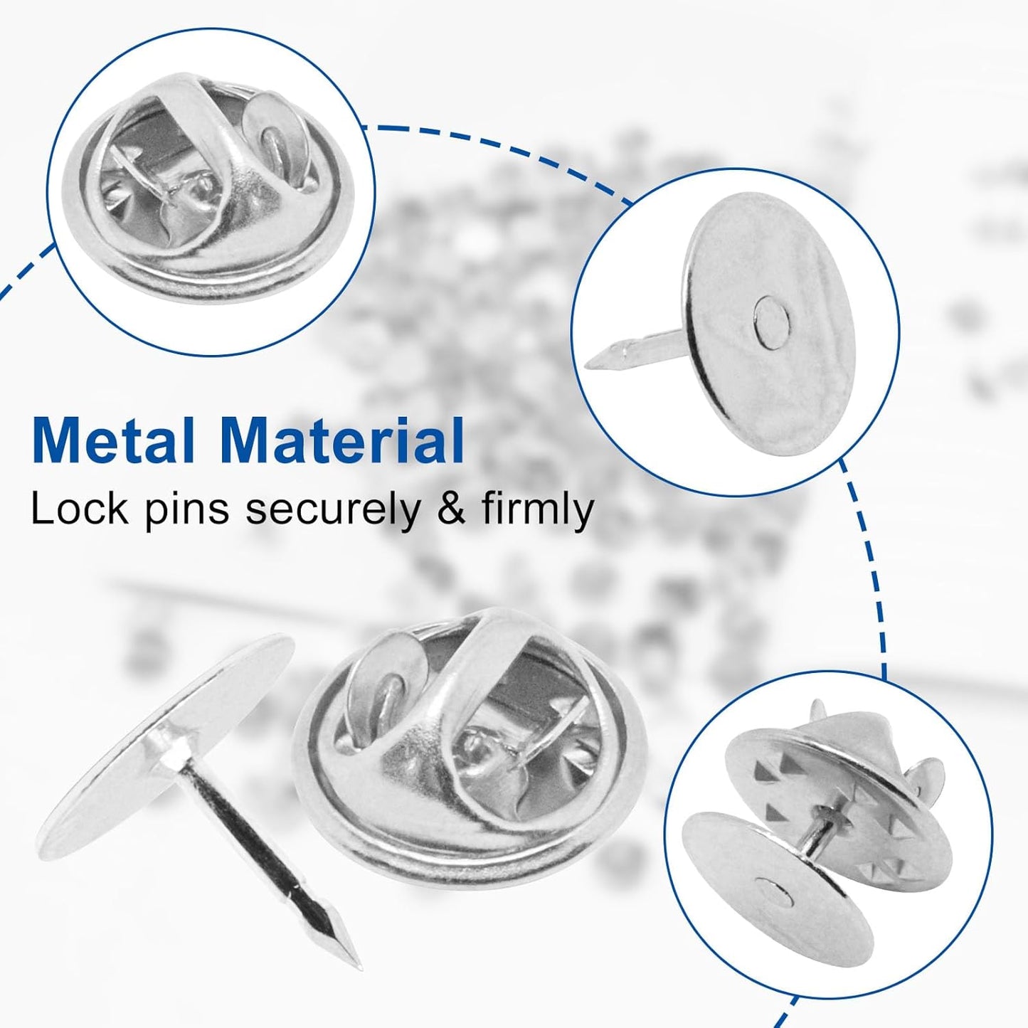 130 Set Pin Backs, Blank Pins Scatter Butterfly Clutch Pin Holder Enamel Pin Locking Backs Tie Tacks Jewelry Pin Backings Clasp for Brooch Lapel Hat Uniform Badges Tie Tack (10mm, Silver)