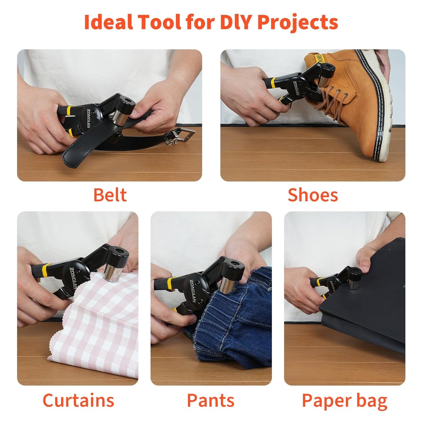 Grommet Tool Kit, 3/8 Inch Handheld Eyelet Kit Hole Punch Grommet Eyelet Press Pliers with 300 Silver Anti-Rust Grommets for Tarp Leather Fabric Tent and So On