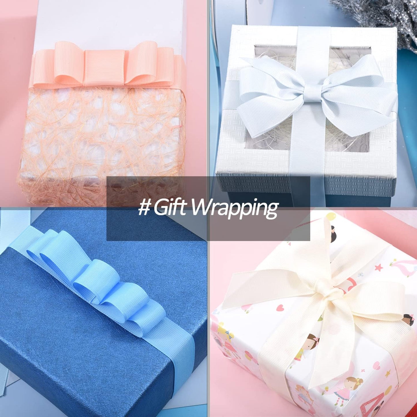 1" X 100 Yards Black Grosgrain Ribbon, Premium Grosgrain Ribbon for Sewing, Gift Wrapping, Bow Making, Wedding Decor, Wrapping and More (Black)