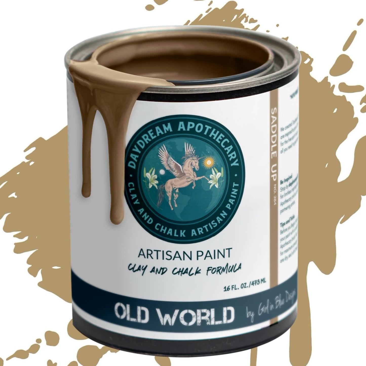 Daydream Apothecary Premium Chalk Style Paint for Furniture, Home Décor, Wood, DIY Interior Projects, Quick Dry, No Prep or Prime Needed, Matte Earthly Brown - 16oz