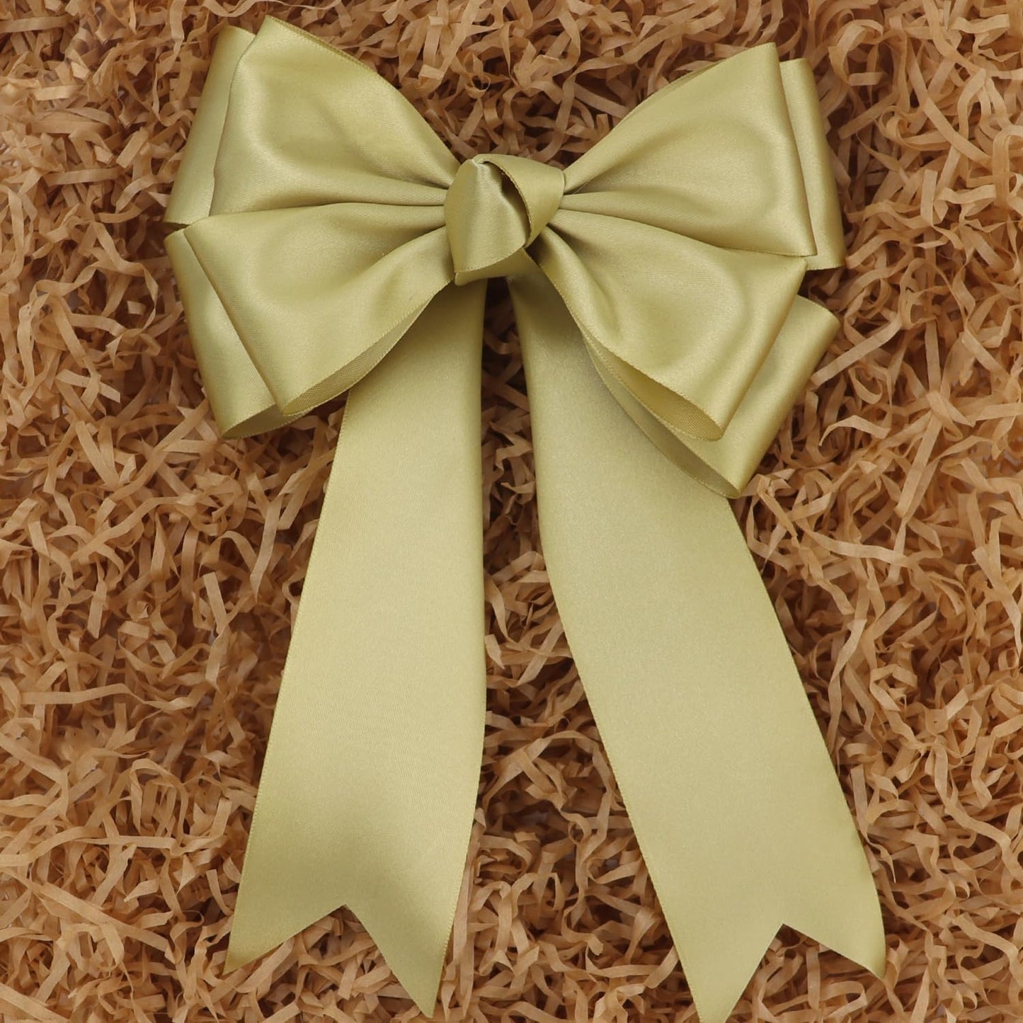 Champagne Gold Solid Satin Ribbon 2 Inch 25 Yards Solid Polyester Fabric Ribbon for Gift Wrapping Wedding Christmas Baby Shower Birthday Party Decoration Handmade Immortal Flower Craft