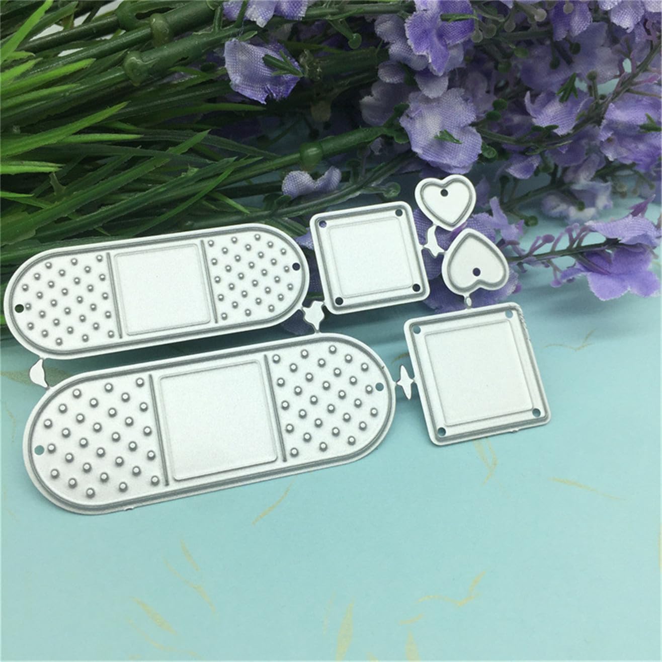 Cutting Dies Metal Stencils Scrapbooking Tools Flowers Lace Frame DIY Embossing Template for Paper Card Making Album Arts Crafts Supplies (Band Aid-8.2x4.6cm)