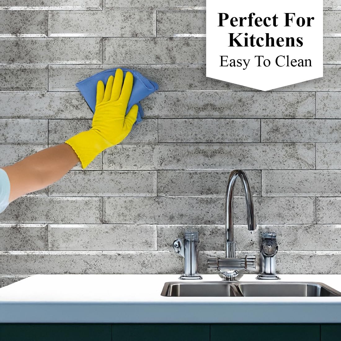 Antique Mirror Beveled Glass Subway Tile 3x12 Inch - 1 Sample Tile - Luxurious Bathroom & Kitchen Backsplash - Antique Mirrored Wall Tiles - Home Improvement - NOT Peel & Stick Backsplash