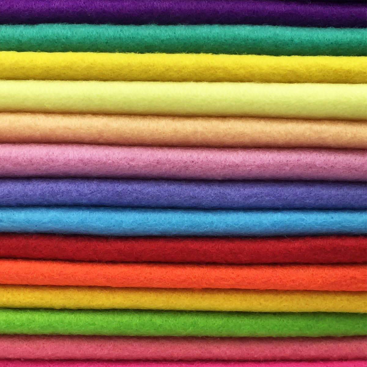 flic-flac 28pcs 12 x 12 inches (30cmx30cm) 1.4mm Thick Soft Felt Fabric Sheet Assorted Color Felt Pack DIY Craft Sewing Squares Nonwoven Patchwork